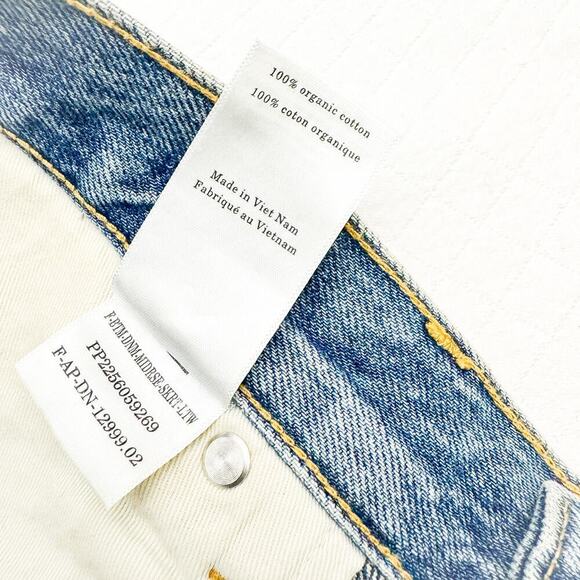 Everlane The Denim Midi Skirt Medium Wash Jeans Split Front Size 31 Regular - Picture 5 of 7